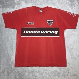 Fox Racing Honda Red Bull T Shirt Men XL Red Motocross Faded Stained Cracked Y2K